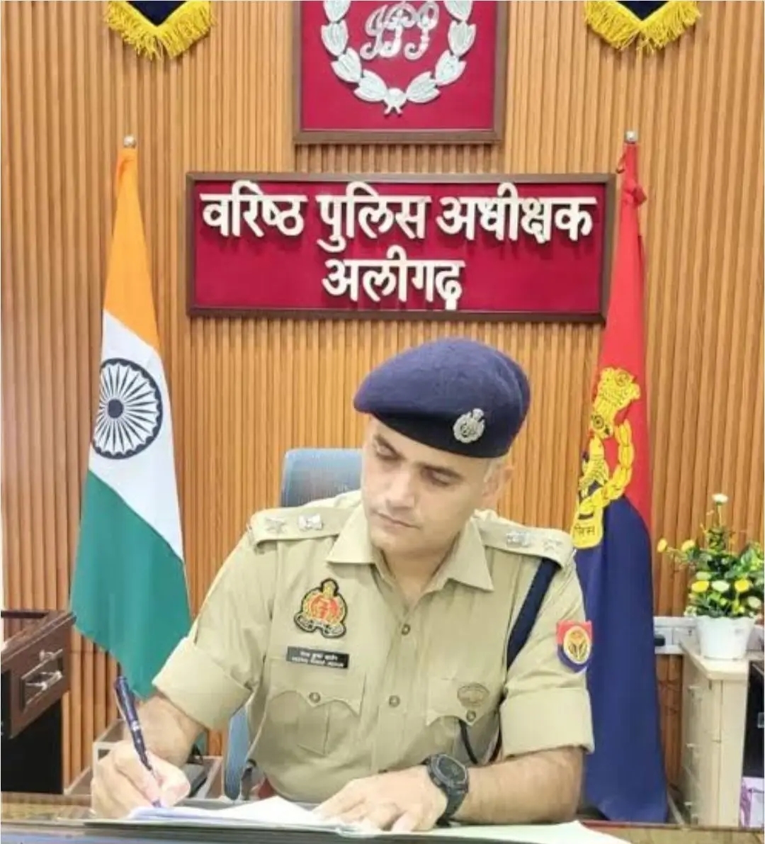 अलीगढ़ में एसएसपी ने औचक शहर का किया मुआयना।